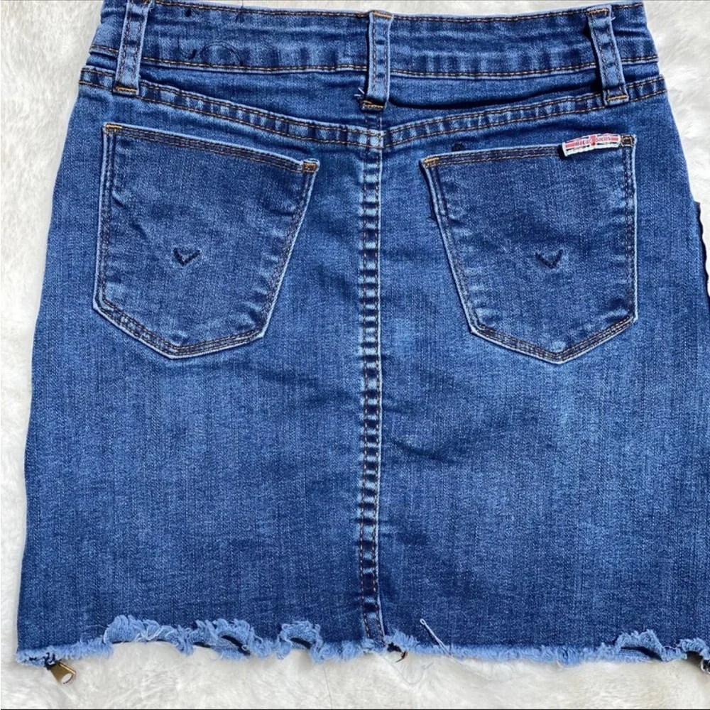Hudson Girls Denim Side Zipper Jean Skirt Size 7 Mini Skirt Denim  Jean Skirt - Picture 2 of 6